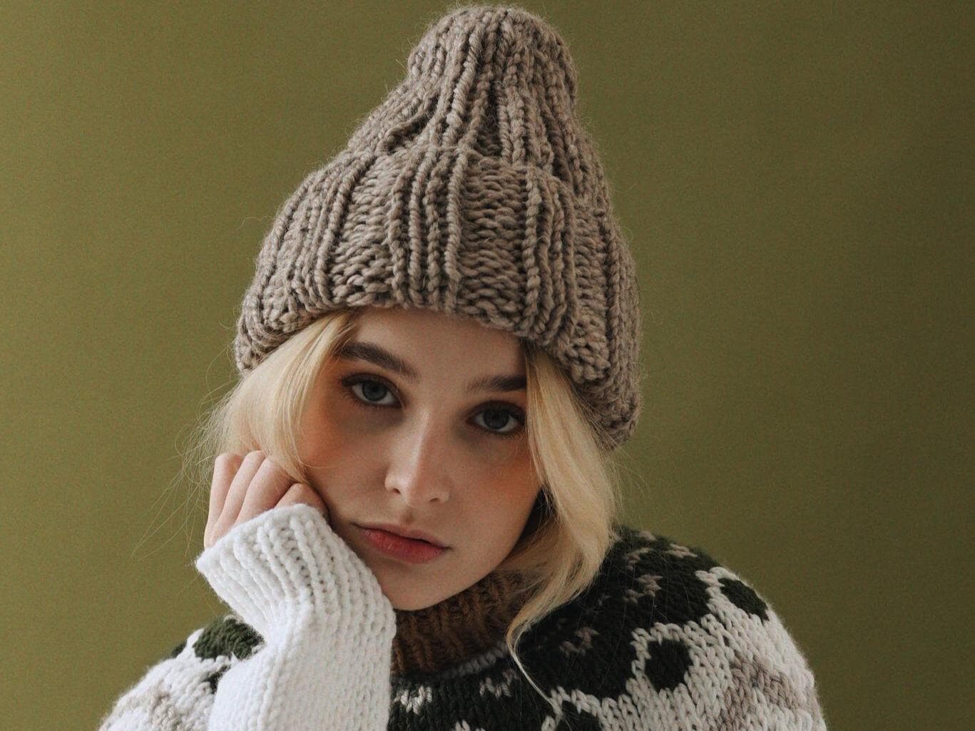 Hand Knitted Alpaca Wool Cap: Unisex Winter Beanie Hat